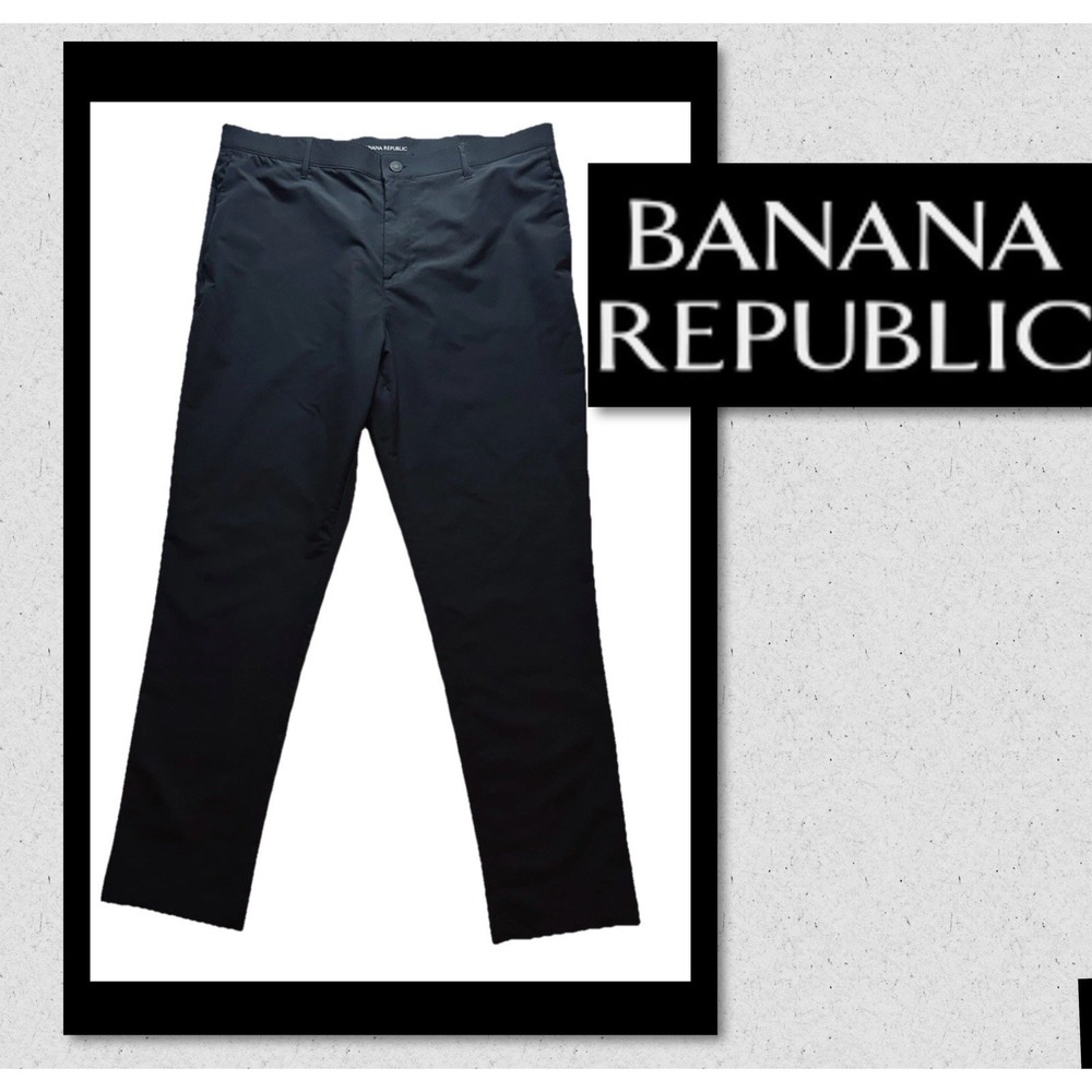Banana Republic Chino Black Pants Mens (38X31) Khaki Performance Tech 1557516